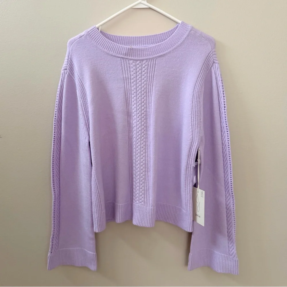 Joie Lilac Cable Knit Sweater Sz S